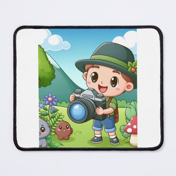 Item preview, Nature Clicks – Cute Cartoon Photographer Exploring the Outdoors designed and sold by ashokreddy343.