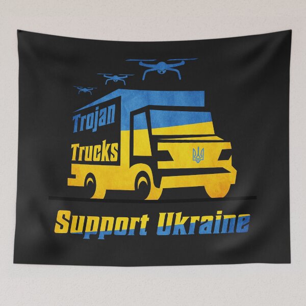 Item preview, Trojan Trucks Support Ukraine Operation Spider Web Military Print designed and sold by cabana.space.