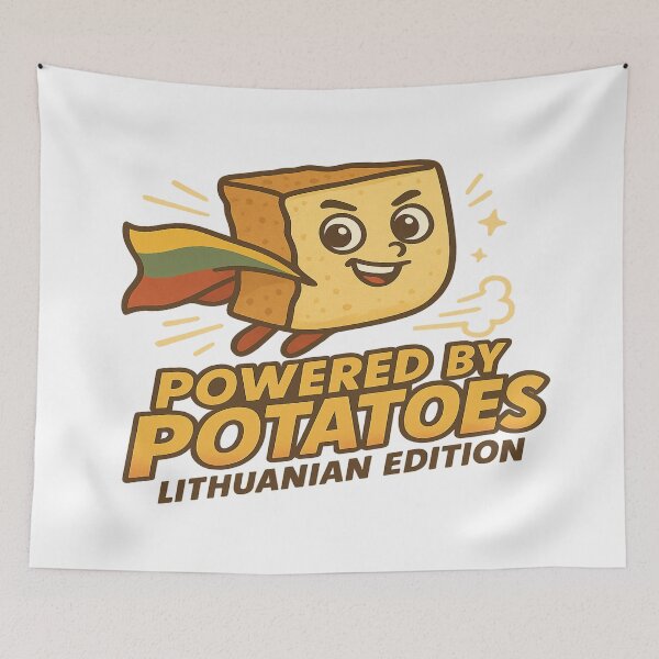 Item preview, Powered by Potatoes – Lithuanian Food Hero designed and sold by Globalcitytees.