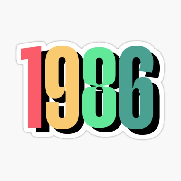 Artikel-Vorschau von 1986 – Soft Retro Farbverlauf auf Anthrazit, designt und verkauft von Vision Illustrated.