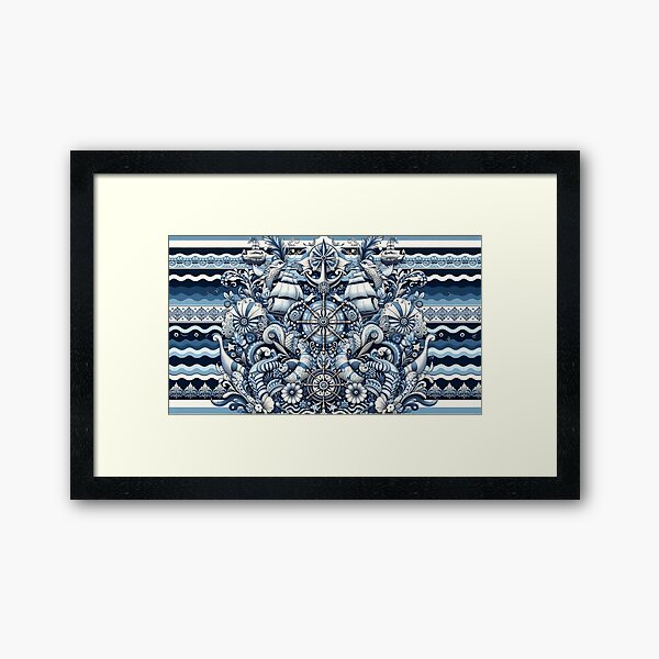 Aperçu de l'œuvre Motif marin, style rétro créée et vendue par Sommium.