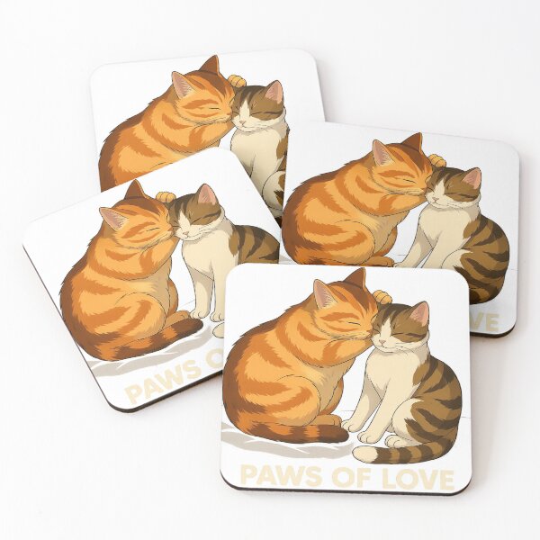 Item preview, Paws of Love – Cute Hugging Cats Anime Art designed and sold by goodcrystals.