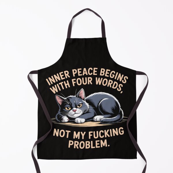 Item preview, Inner Peace Begins With Four Words – Lazy Black Cat Attitude Shirt designed and sold by Slavicsoul.