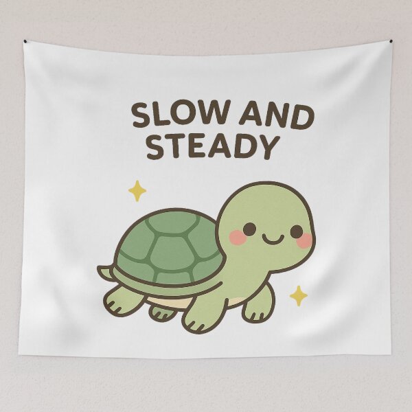 Item preview, Slow and Steady — Kawaii Turtle designed and sold by k3rstman1.