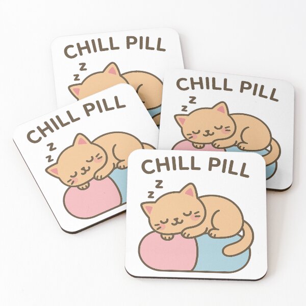 Item preview, Chill Pill — Kawaii Sleeping Cat designed and sold by k3rstman1.