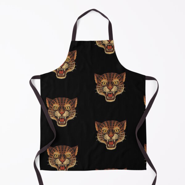 Item preview, Vintage Wild Cat Head Tattoo – Retro Panther, Tiger & Feline Flash Ink Art Design designed and sold by weirdfishes123.
