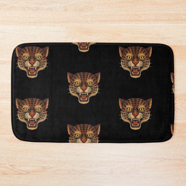 Item preview, Vintage Wild Cat Head Tattoo – Retro Panther, Tiger & Feline Flash Ink Art Design designed and sold by weirdfishes123.