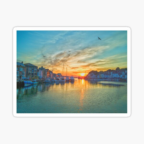 Weymouth Harbour Sunrise Dorset Sticker