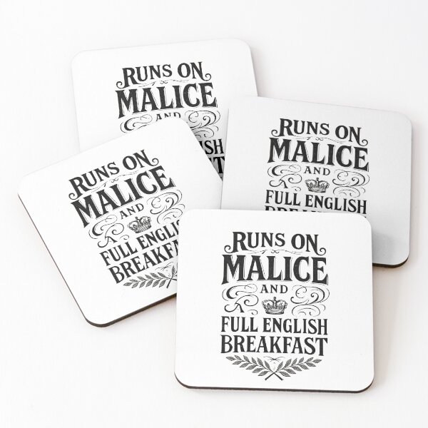 Item preview, Runs on Malice and Full English Breakfast Funny British Quote Design designed and sold by Shoot-The-Moon.