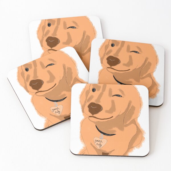 Item preview, Yours Only – Cute Winking Puppy Dog Illustration | Wholesome Pet Art designed and sold by Sunny Rathor.