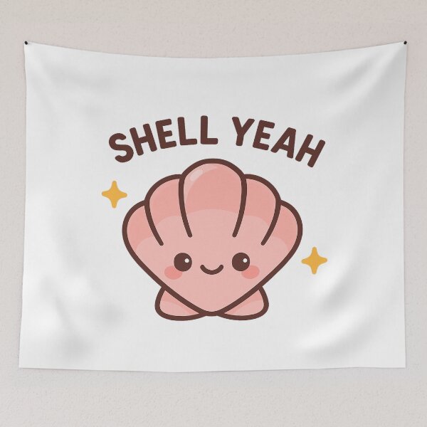 Item preview, Shell Yeah Kawaii Happy Seashell designed and sold by k3rstman1.
