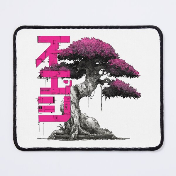 Item preview, Cyberpunk Bonsai Tree – Japanese Zen Art with Futuristic Tokyo Vibes designed and sold by RockFireMerch.