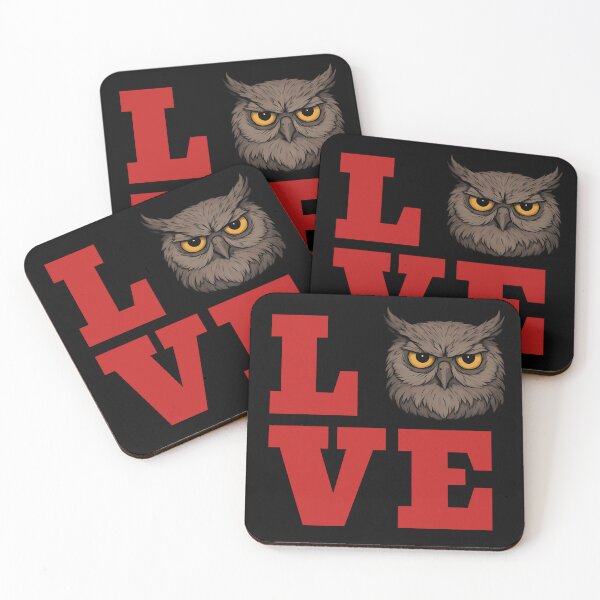 Item preview, LOVE Typography with Grumpy Owl Funny Animal Art designed and sold by ramiro.