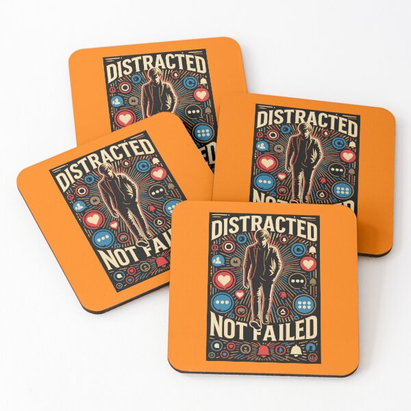 Item preview, Distracted Not Failed – Motivational Anti-Burnout Design for Focus & Mental Clarity designed and sold by Just Meaningful.