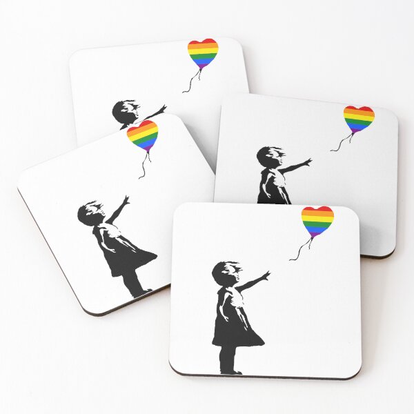 Item preview, Banksy Balloon Girl Pride Month LGBT Rainbow Flag designed and sold by createmvt.