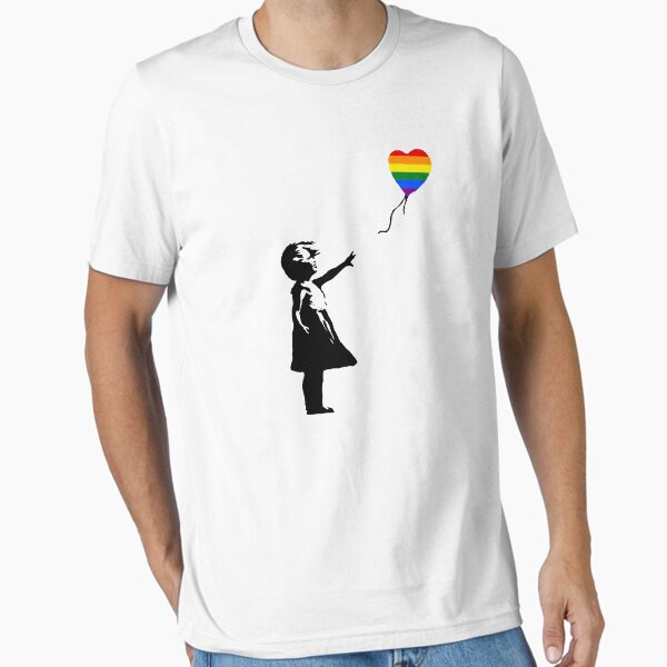 Item preview, Banksy Balloon Girl Pride Month LGBT Rainbow Flag designed and sold by createmvt.