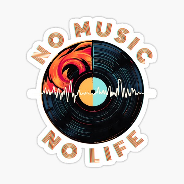 Item preview, No Music No Life – Vintage Retro LP Vinyl Record designed and sold by CreativeKami.