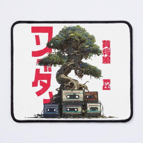 Item preview, Bonsai Beats – Japanese Tree with Retro Cassette Mixtapes Aesthetic designed and sold by RockFireMerch.