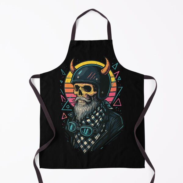 Item preview, Viking Skeleton Biker Skull Helmet Retro designed and sold by TomFrontierArt.