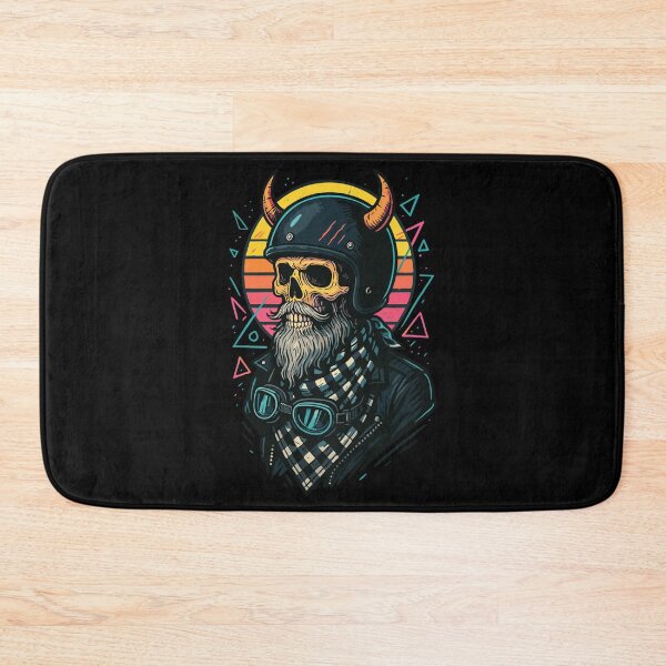 Item preview, Viking Skeleton Biker Skull Helmet Retro designed and sold by TomFrontierArt.
