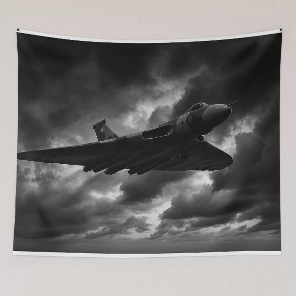 Item preview, Avro Vulcan in Black and White RAF Bomber in Stormy Skies designed and sold by Skyframe Aviation.