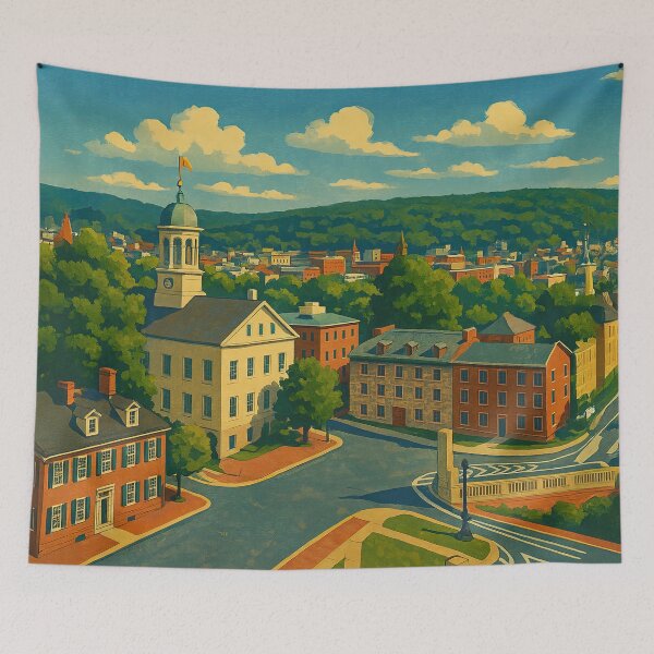 Item preview, Bethlehem Landmark Poster – Moravian Church & College Art designed and sold by thaneydesign.