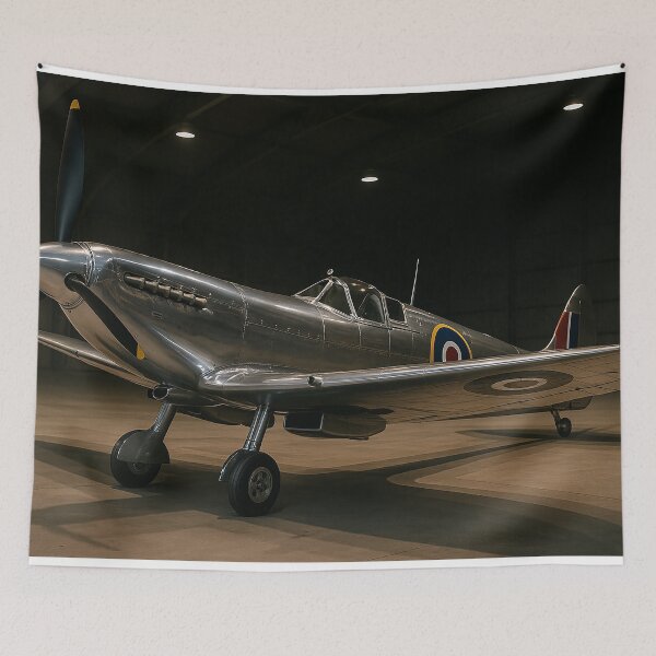 Item preview, Restored Spitfire in Museum Hangar designed and sold by Skyframe Aviation.