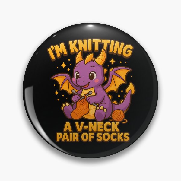 Item preview, Knitting Dragon - "I'm Knitting a V-Neck Pair of Socks" designed and sold by Text2tee.