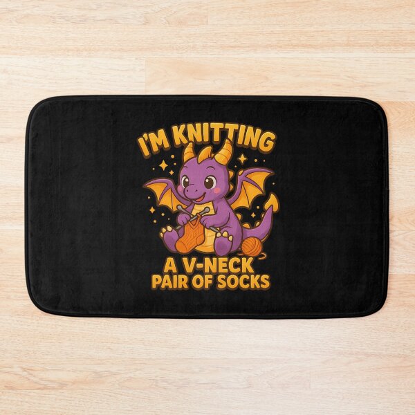 Item preview, Knitting Dragon - "I'm Knitting a V-Neck Pair of Socks" designed and sold by Text2tee.