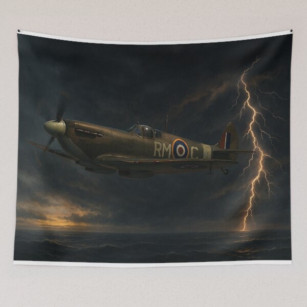 Item preview, Spitfire Mk XIX in Storm RAF Reconnaissance Over the Sea designed and sold by Skyframe Aviation.