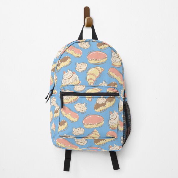 Item preview, Croissant, eclair, doughnut pattern on blue designed and sold by Abizola.