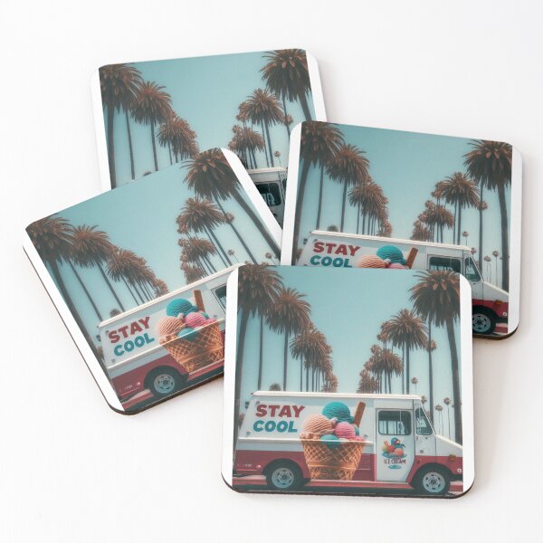 Item preview, Stay Cool – Ice Cream Truck & LA Vibes Under the Palm Trees designed and sold by ashokreddy343.