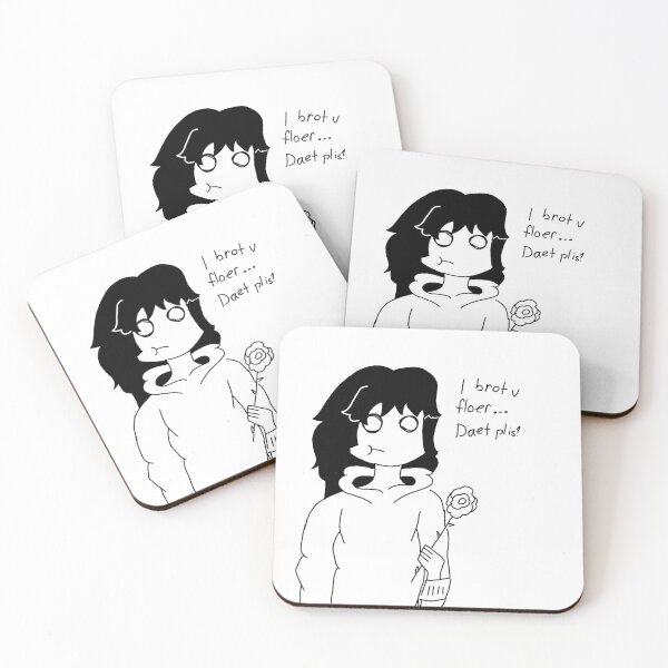 Item preview, Emo boy brought you flowers with white outline  designed and sold by Quack-shack.
