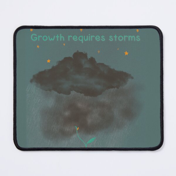 Item preview, Growth Requires Storms – Moody Floral Motivational Art Print designed and sold by WeChasetheSun.
