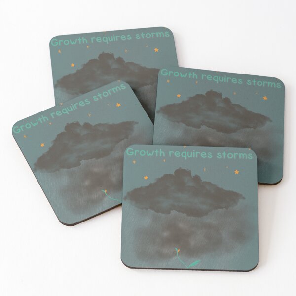 Item preview, Growth Requires Storms – Moody Floral Motivational Art Print designed and sold by WeChasetheSun.