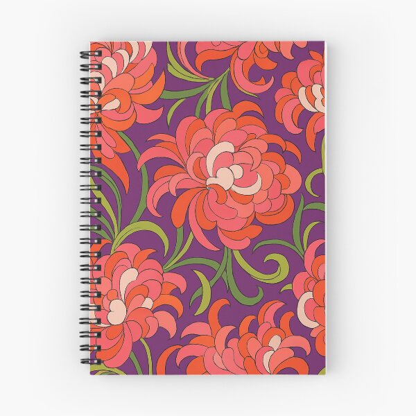 Item preview, Bold Retro Floral Pattern in Purple and Red designed and sold by weirdfishes123.