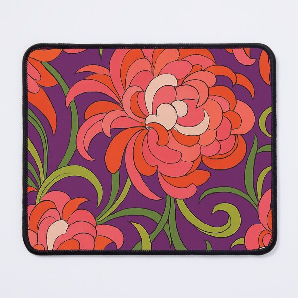 Item preview, Bold Retro Floral Pattern in Purple and Red designed and sold by weirdfishes123.