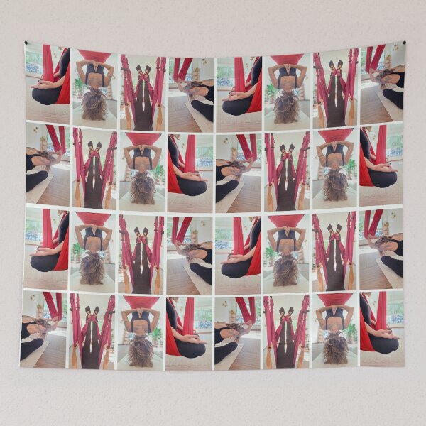 Item preview, Woman practicing aero yoga photo collage designed and sold by DFLC Prints.
