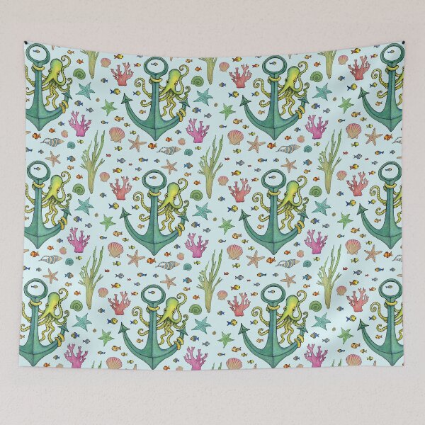 Item preview, Vintage Nautical Octopus & Anchor designed and sold by clary + sage.