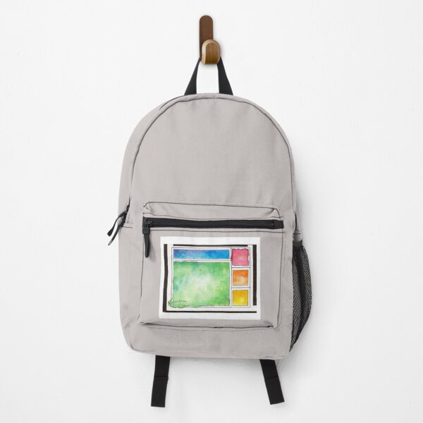 Item preview, Rainbow Mondrian - watercolor and pen illustration designed and sold by Annie Mason Art.