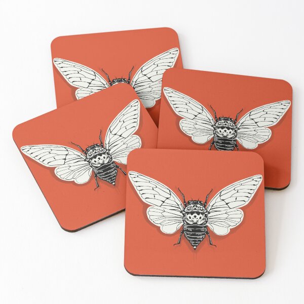 Item preview, Red Summer Cicada designed and sold by Luckagrafika.