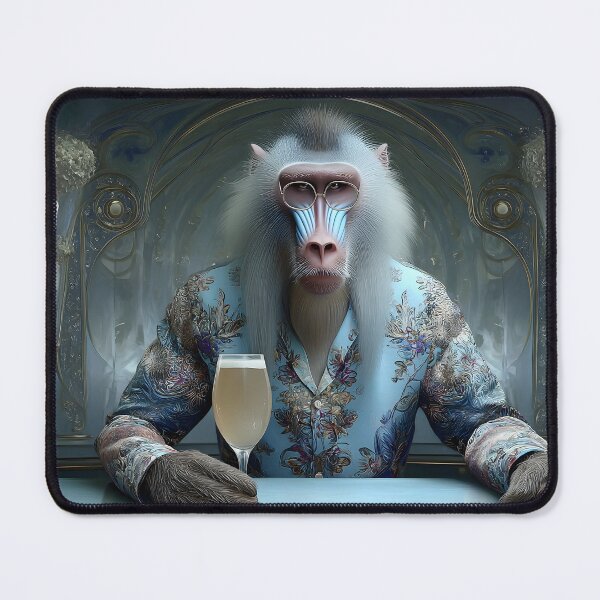 Item preview, Chic Baboon in a Lavish Setting with a Beverage designed and sold by Artessie.