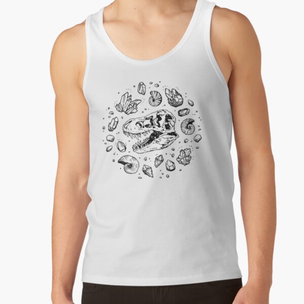 Geo-rex Vortex | Black | Dinosaur Fossil Art Tank Top