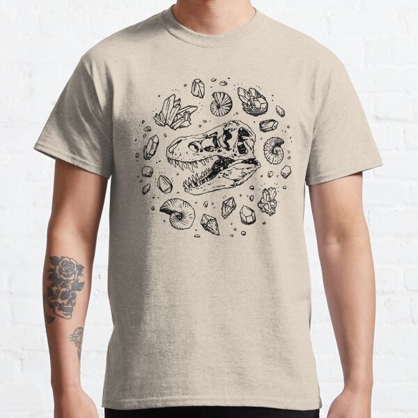 Geo-rex Vortex | Black | Dinosaur Fossil Art Classic T-Shirt