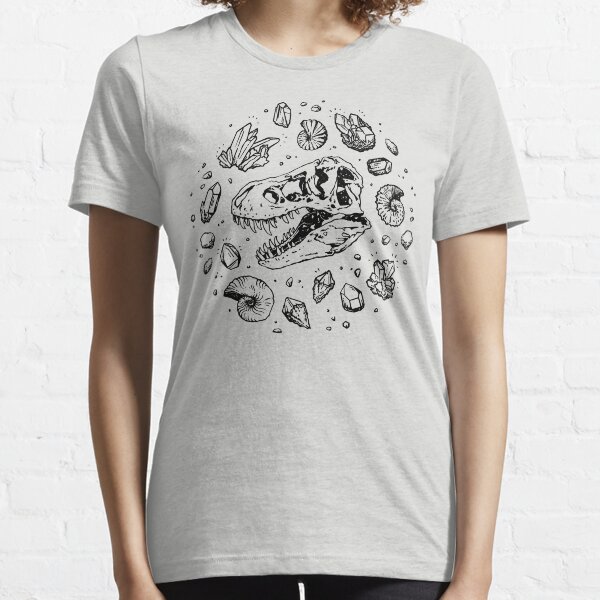 Geo-rex Vortex | Black | Dinosaur Fossil Art Essential T-Shirt