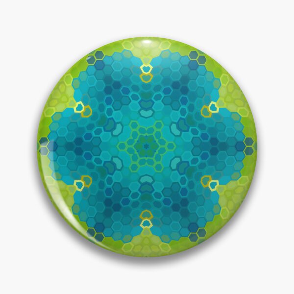 Item preview, Hex Mandala Green and Blue designed and sold by WormholeOrbital.