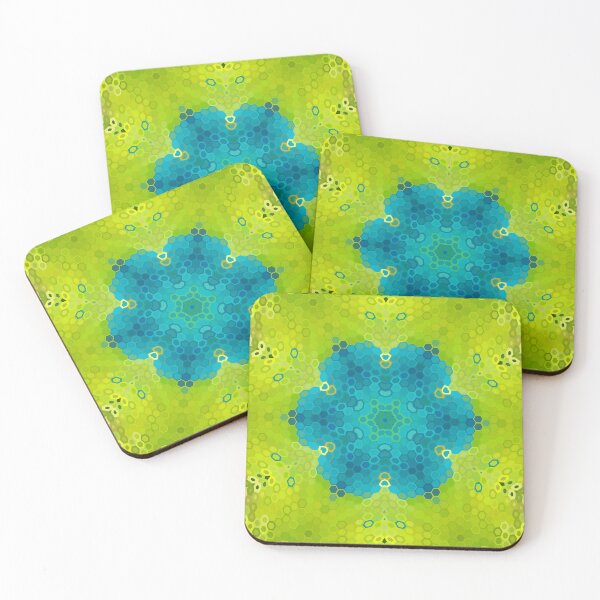 Item preview, Hex Mandala Green and Blue designed and sold by WormholeOrbital.