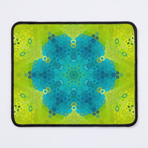Item preview, Hex Mandala Green and Blue designed and sold by WormholeOrbital.