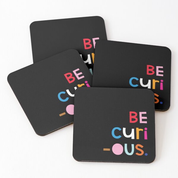 Item preview, Be Curious – Minimal Rainbow Motivational Art Print designed and sold by CLCCdesigns.