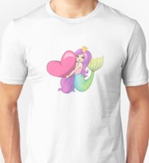 Mermaid Princess With Heart Unisex T-Shirt